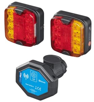 ProPlus Luces Traseras LED Magnéticas Inalámbricas, 13 Pines | Batería de 4000 mAh y Bluetooth 5.0. Kit de luces de 12 V para remolques, maquinaria agrícola y camiones de plataforma.