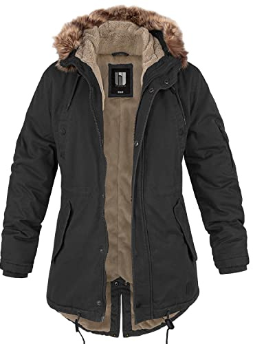 bw-online-shop Ladies Fishtail Winterparka mit Teddyfutter Parka Jacke Wintermantel