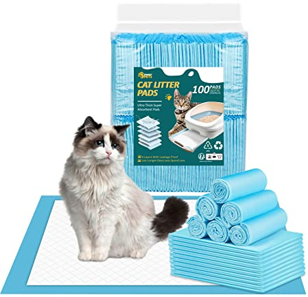Ownpets Katzenstreu-Pads 45 x 33 cm auslaufsicher, 6-lagig, Kätzchen-Trainingspads Katzentoilette, Urinier-Pads mit super saugfähiger , 50pcs