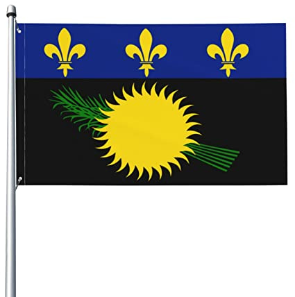 Drapeau Guadeloupe Drapeau 0,9 x 1,5 m – Résistant aux UV – Drapeau de jardin pour jardin avec œillets