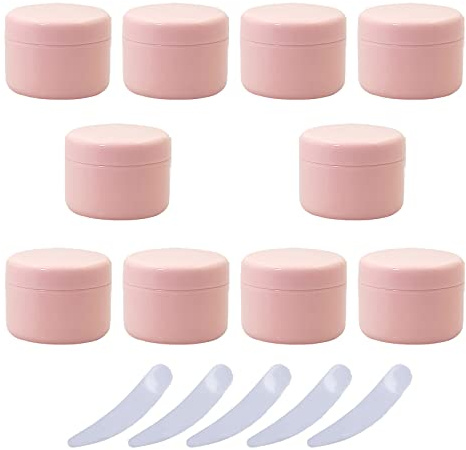 LusDoly 20 Pezzi Rosa 100g/100ml Barattolo di Plastica Barattoli Contenitori Cosmetici, per Creme, Make-up, Maschera, Cream gli occhi, Balsamo Labbra DIY