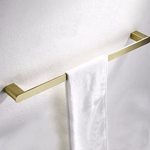 Lonmrrton Portasciugamani Doccia Singolo, portasciugamani a Parete in Acciaio Inossidabile, 40 cm 50 cm Opzionale, Asta Porta Asciugamani Finitura Oro Spazzolato, Montaggio con Viti (Size : 40cm)