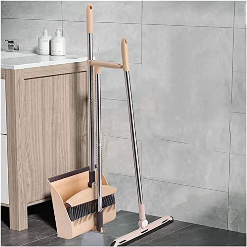 Escoba para el hogar con recogedor plegable para polvo, cepillo de basura para el hogar, limpieza eficiente y de gran área