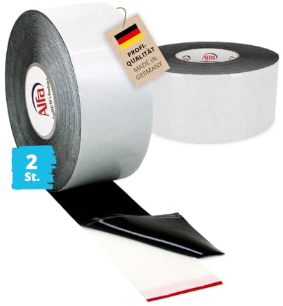 Alfa 2x Holzschutzband – Terrassenband 150 mm x 20 m – EPDM Abdeckband Holz | Profi Qualität – Selbstklebendes EPDM-Holzschutzband für Terrassen, Fassaden und Unterkonstruktionen, wasserdicht – 1 mm dick