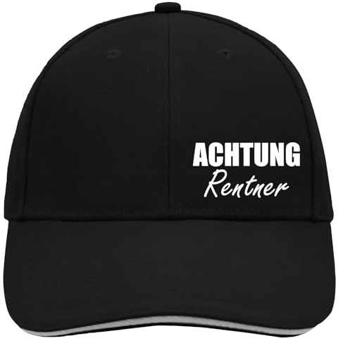 Huuraa Cappy Mütze Achtung Rentner Schriftzug Geschenk | Baseballkappe Basecap Kappe Geschenkidee Unisex Baseball Cap