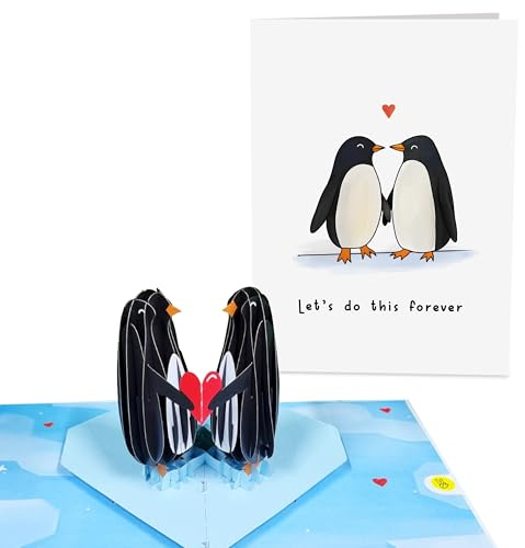 Central 23 Pinguin Pop Up Karte – Let's Do This Forever – Romantische 3D Liebes karten für Männer und Frauen – für Jahrestag, Valentinstag, Verlobung – mit Aufklebern