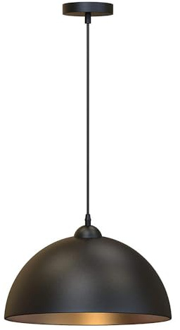 Pendelleuchte Schwarz Gold,Modern Industrial Hängelampe Höhenverstellbar Vintage Metall Decken Pendellampe E27,Esstisch Lampe Küchenlampe Hängend Esszimmerlampe Loft Bar,Metall