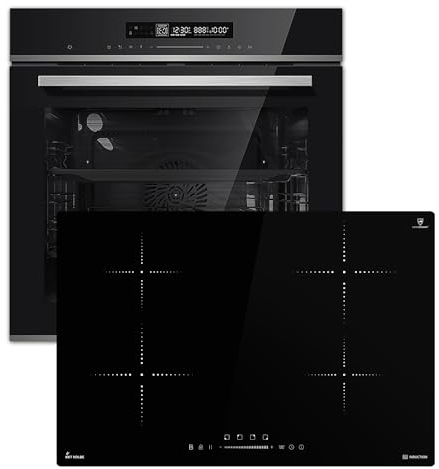 Cuisinière: 60cm Four encastrable EB8017ED + 77cm Plaque Induction IH87704RL | Catalyse | Fonction pizza | Gril | Circulation de l'air | Air chaud | Timer automatique | SET8017IH877RL