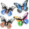 4 Pièces Décoration Murale Papillons en Métal,Ornements de Papillons,Décoration de Jardin et Art Mural pour Salon,Balcon,Terrasse,Clôtures Extérieures et Hangars - Sculptures de Papillons en Métal