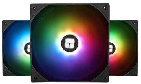 Thermalright Ventilador de CPU TL-C14C-S X3, enfriador de carcasa ARGB de 140 mm, ventilador silencioso PWM de 4 pines con rodamiento S-FDB, paquete de 3 ventiladores, refrigeración de PC de hasta