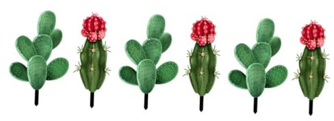 Sosoport 6piezas Estacas De Cactus De Acrílico para Jardín Señalización Exterior Realista para Patio y Césped Decoración Natural para