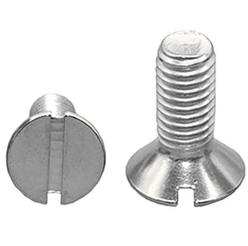 Voirrow 50 Stück M1.6 /M2.0/ M2.5,4-25mm 304 A2Edelstahl GB68 Metrisches Gewinde Schlitz Flachsenkkopf Maschinenschraube Bolzen(20mm,M2.5)