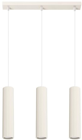 SOLLUX lighting Hängelampe Pendelleuchte Hängeleuchte Deckenlampe Lampe Decke Aluminium 3 Flammig 45 x 5,6, x 98 cm Karbon Beige