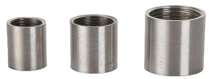 1pc 1/8 1/4 3/8 1/2 3/4 1 1.5 2 3 4 BSPT Female Round Coupling Plumbing Connector 201 304 316 Stainless Steel Pipe Fitting EKFBQBGW(SS304,4)