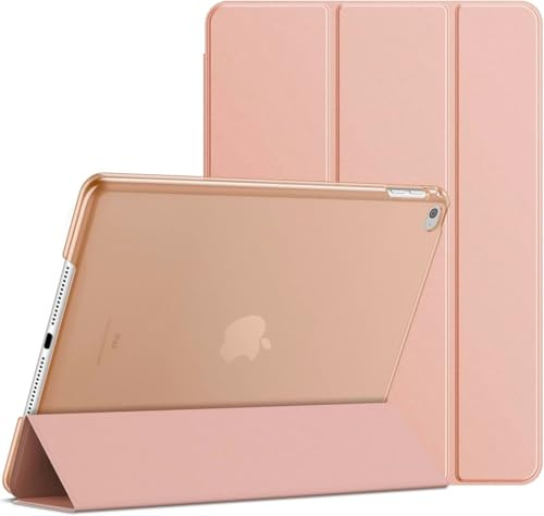 JNS Funda para iPad Air de 2ª generación 2014, A1566 y A1567, funda delgada con parte trasera translúcida, iPad Air 2. (oro rosa)