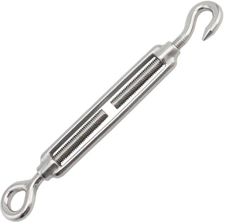 MRVAKDYDI Tendeur de Fil de Fer à Crochet et à œil, Tendeur de câble métallique à Crochet et œillet en Acier Inoxydable 316, 2 pièces, M4 à M14, A4(M14)