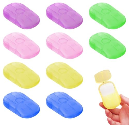 GDFHBD 10 Boxes Of Travel Soap Slices, Portable Soap Slices, Hand Washing Products, Suitable For Travel, Camping, Hiking.
