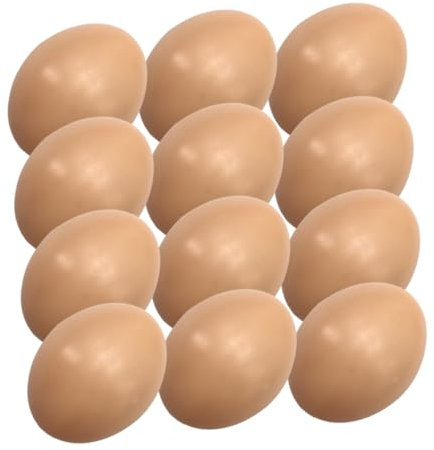Toyvian 12 Uova Finte Vuote Per Uova Di Pasqua Fai Da Te, Decorazioni Verosimili Per Feste Di Pasqua, Materiale Resistente Per Pittura e Arredamento Casa o Giardino