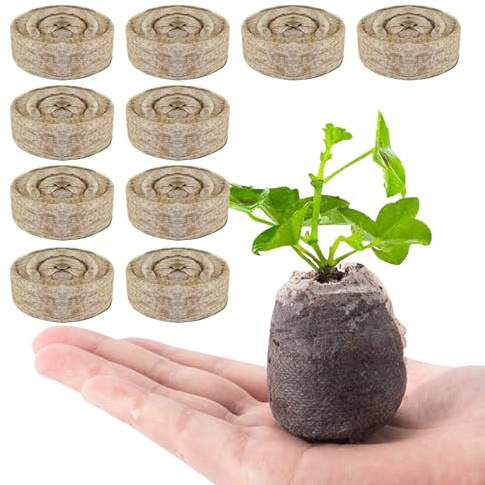 Duroecsain Pillole di torba - 10 pezzi blocco substrato per vasi da 3 cm | blocco substrato nutriente per orto e giardino di verdure e fiori