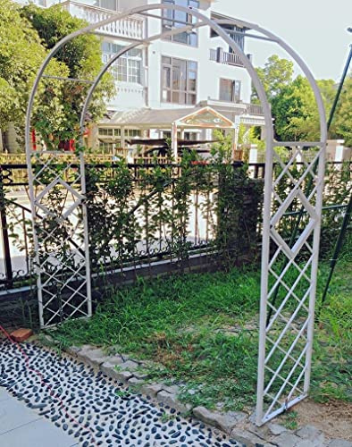 Arche de jardin en métal durable, tonnelle de mariage galvanisée pour décoration extérieure, treillis élégant en fer forgé pour plantes grimpantes, base robuste, parfaite pour les célébrations.