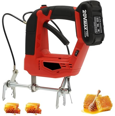 CIELOBLOEN Apiculteur électrique avancé avec essoreuse de Cadres de Ruche, 150 W sans Fil, 4 Vitesses, Moteur sans balais, Batterie 2000 mAh pour Une Extraction Professionnelle du Miel,Red