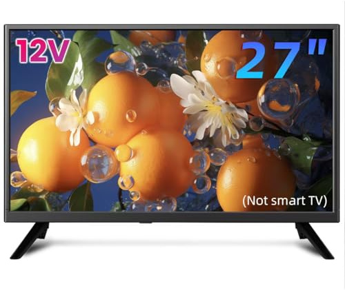 ZOSHING TV 27 inch,Small full view 1080P Television with Freeview HD-Dual power DC-12v and AC in-HDMI/AV Audio USB Media Player,Suitable for Bedrooms and Caravans