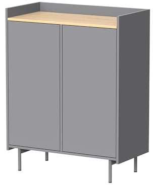 Vicco Kommode Velina, Grau, 80 x 103 cm | mit 6 Fächern, zur Aufbewahrung von Haushaltsgegenständen geeignet