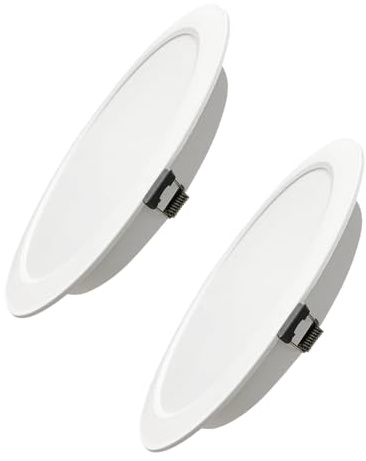 LUXULA 2 Stück LED Einbauleuchte rund Weiß Ø221x27mm, 18W 1800lm, IP44 | CCT 2700K 4000K 6000K einstellbar, IP44 Einbaustrahler flach, LED Deckenstrahler 230V für Bad, Küche und Innenräume