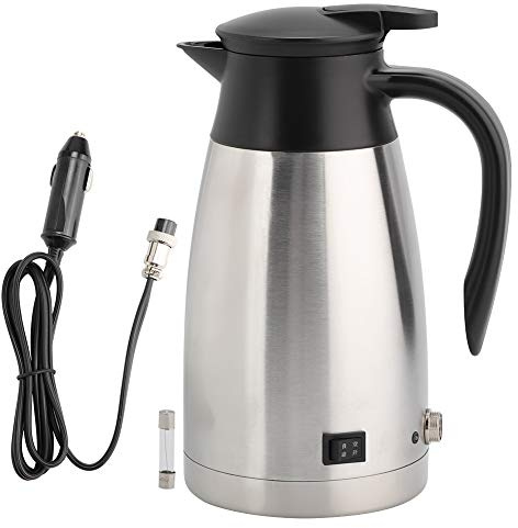 Mumusuki Car Electric Kettle, 1000ml 12V/24V Portable Electric Water Kettle Coffee Warmer Hot Maker Car Water Boiler for Brewing Coffee Tea