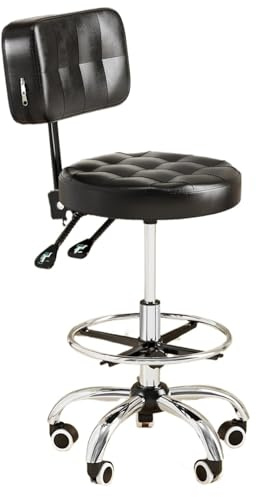 UALXPAO Tabouret Roulant Tabourets roulants avec Repose-Pieds, Dossier réglable en Hauteur, Robuste, capacité de Charge 400 LB