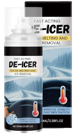 Zegaqae Dégivrant pour Pare-Brise De Voiture | 100ml Action Rapide Degivrant Vitre Voiture | pour Déneiger Pare-Brise, Carrosserie, Rétroviseurs Et Pneus