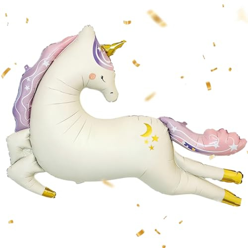 Einhorn Luftballons XXL Folienballon Einhorn Fliegendes Unicorn | Ballon Deko Geburtstag Einhorn Deko Kindergeburtstag, einhorn Ballon Stehend, EinhorN Party für Mädchen Junge