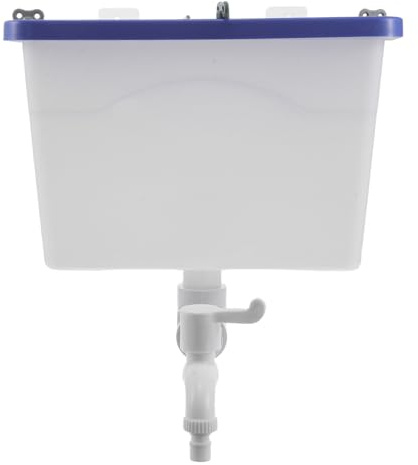 DIYEAH Tanque de Agua de Pared para Baño de Plástico con Grifo, Capacidad Pequeña 8 Litros, Diseño Vintage Clásico con Tapa, Ahorro de Espacio para Peluquería y Uso Doméstico