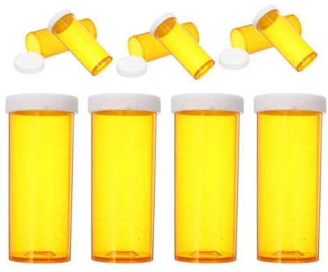 DONFAMDS 10 Flaconi Vuoti in Plastica Pp per Pillole, Organizzatore Compatto per Farmaci, Leggeri e Facili da Ordinare, per Casa e Viaggio