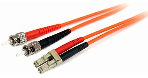 StarTech Cable de Fibra Multimodo OM1 2m, LC a ST, 62,5/125 (FIBLCST2) | Cable Patch de Red, Recubrimiento LSZH, Inmune a Interferencias Eléctricas