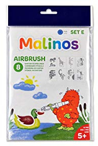 Malinos 301001 Airbrush Schablonen Set E, Afrika, 26x16x0,1 cm, weiß