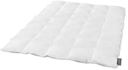 Traumnacht Basis medium Daunendecke mit neuen weißen Daunen (60%) und Federn (40%), DIN EN 12934, 155 x 220 cm, Down Pass und Öko-Tex zertifiziert, produziert nach deutschem Qualitätsstandard