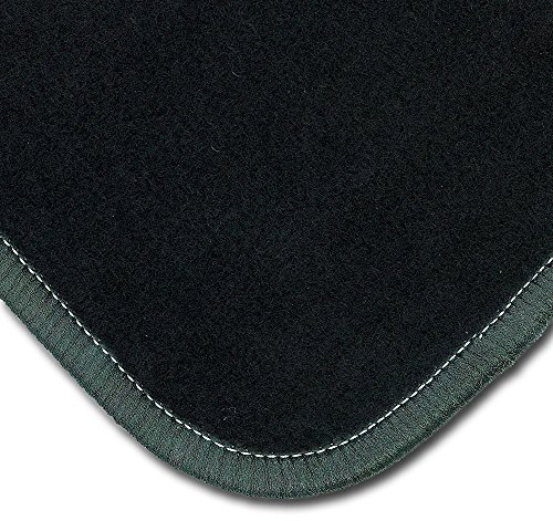 Bär-AfC Auto Fußmatten Classic passend für Dacia Sandero 2 + Stepway 2012-2018, Autoteppiche Nadelvlies Schwarz, Rand Kettelung Grau, Set 4-teilig, DA06122n