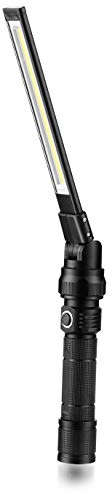 NextLED NT-7543 Foldable Rechargeable LED Work Light, COB LED Slim Work Light with Magnetic Base. Ultra Bright Flashlight, Cast Aluminum, Mechanics, Car Repair, Outdoor, Camping, Emergency, Garage