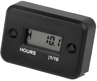 Jayron IP68 Contaore per Generatore Idropulitrice Motore Benzina, Nero | Ore 99.999 h, corpo IP68, cavo 1,1 m, lettura filo candela, generatore, idropulitrice, pompa, rasaerba, ATV, non diesel