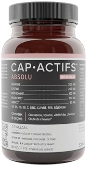 Capactifs Absolu - Complement Alimentaire Cheveux - Croissance & Chute Des Cheveux - Biotine, Keratine, Vitamines, Selenium, Zinc - Aragan - 180 Gélules