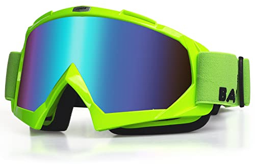 Motocross Brille Mtb Brille Dirt Bike ATV Crossbrille goggle Sicherheit Tactical Riding Motorradbrillen für Herren Damen Jugend (Grün, Large)