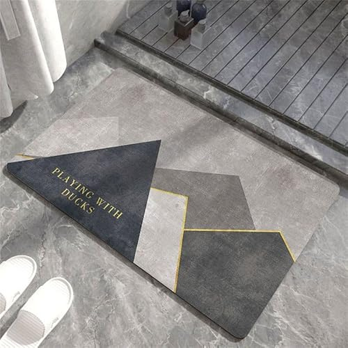 kewing Tapis de Bain en Pierre Diatomite à séchage Rapide Tapis de Sol Super Absorbant simplicité antidérapante carrés Mal placés Tapis de Salle de Bain