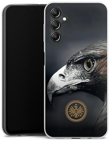 Slim Case kompatibel mit Samsung Galaxy A 14 5G Silikon Handyhülle transparent Hülle extra dünn Eintracht Frankfurt Offizielles Lizenzprodukt Adler