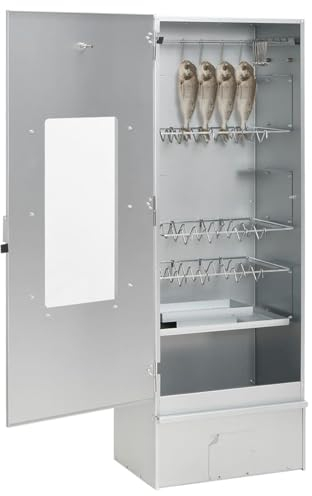 Rökugn flis i galvaniserat stål 44,5 x 29 x 110 cm, CIADAZ rökare grill, regnfatgrill, köttrökare, grillfat 364743