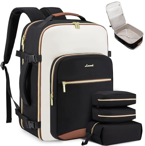 LOVEVOOK Handgepäck Rucksack Flugzeug, Reiserucksack Damen Groß 40L Herren Wasserdicht, Laptop Backpacks 17 Zoll Mit Laptopfach, Travel Backpack Daypacks Für Schule Arbeit Camping