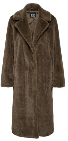 ONLY Damen ONLMEAGAN FUR Coat OTW Mantel, Braun, S