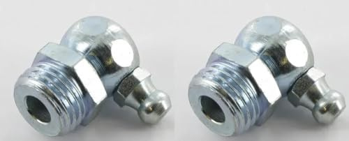 cyclingcolors 2x schmiernippel stahl kegelschmiernippel Fettpresse Nippel traktor rasenmäher auto motorrad roller, 1/4 BSP 90°