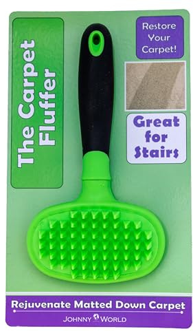 The Carpet Fluffer by Johnny World Products – Revitalize Matted Carpets and Rugs Instantly – Handheld, Easy-to-Use Tool for High-Traffic Areas, Stairs, and Pet Hair Removal
