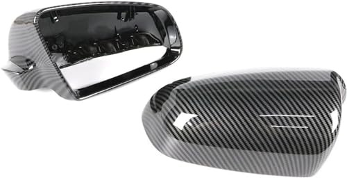 SSCOR Auto Spiegelkappen Für Au-di A3 S3 8P 2005-2008 A4 S4 B6 B7 8E 8H A6 S6 C6 4F,ABS Auto Seitenspiegelgehäuse Auto Tür Spiegelkappen Chrom-Zierrahmen Auto-Außenzubehör,B-Carbon Fiber Look
